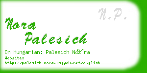 nora palesich business card